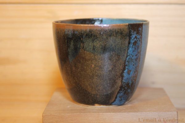 bol mug bleu marron