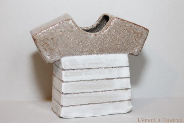 marinière beige et gris