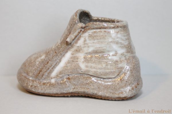 chausson gris beige
