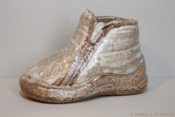 chausson gris beige