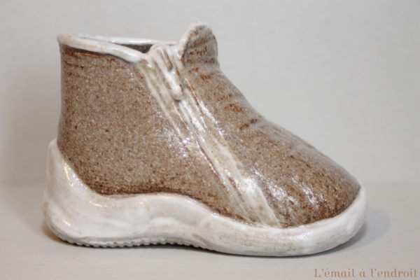 chausson gris beige
