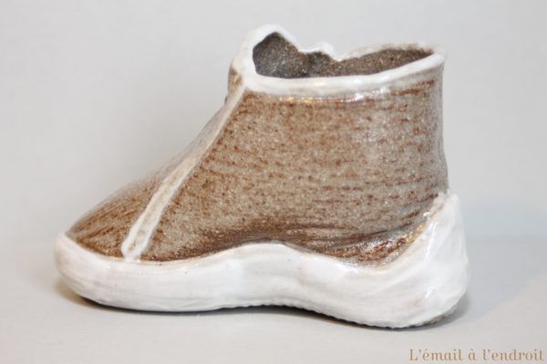 chausson gris beige