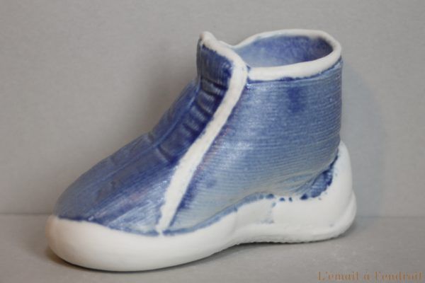 Petit chausson bleu et blanc ref DBO003 – Image 2