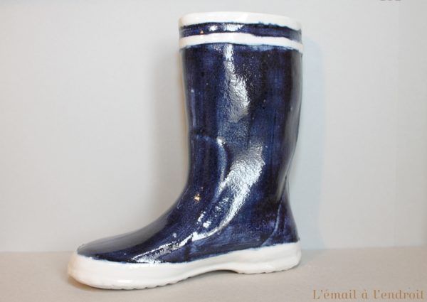 botte en céramique bleue