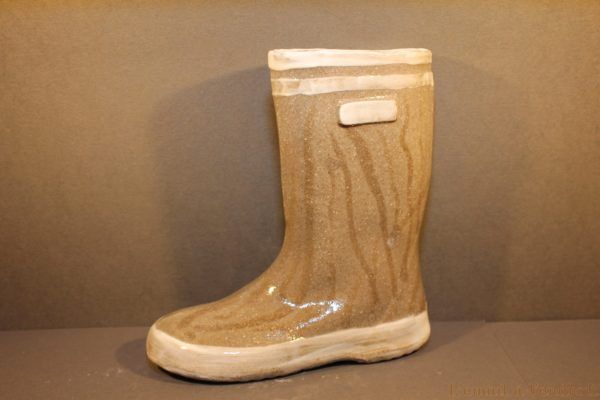 botte en céramique marron sable