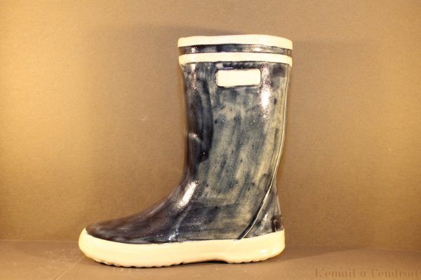botte en céramique bleue