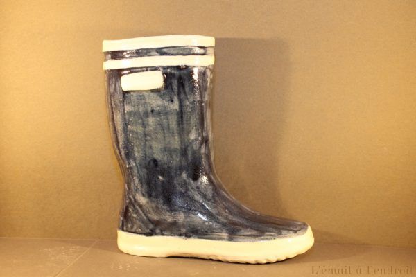 botte en céramique bleue