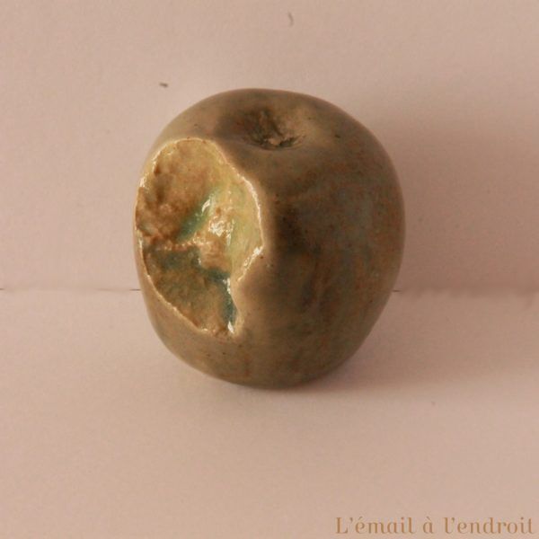 pomme croquée maron